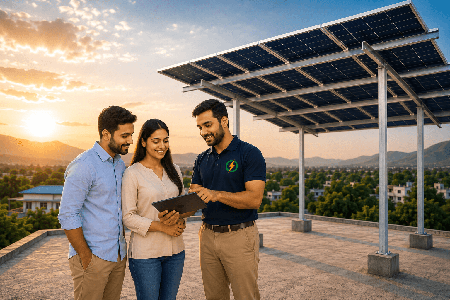 Solar panels on rooftop