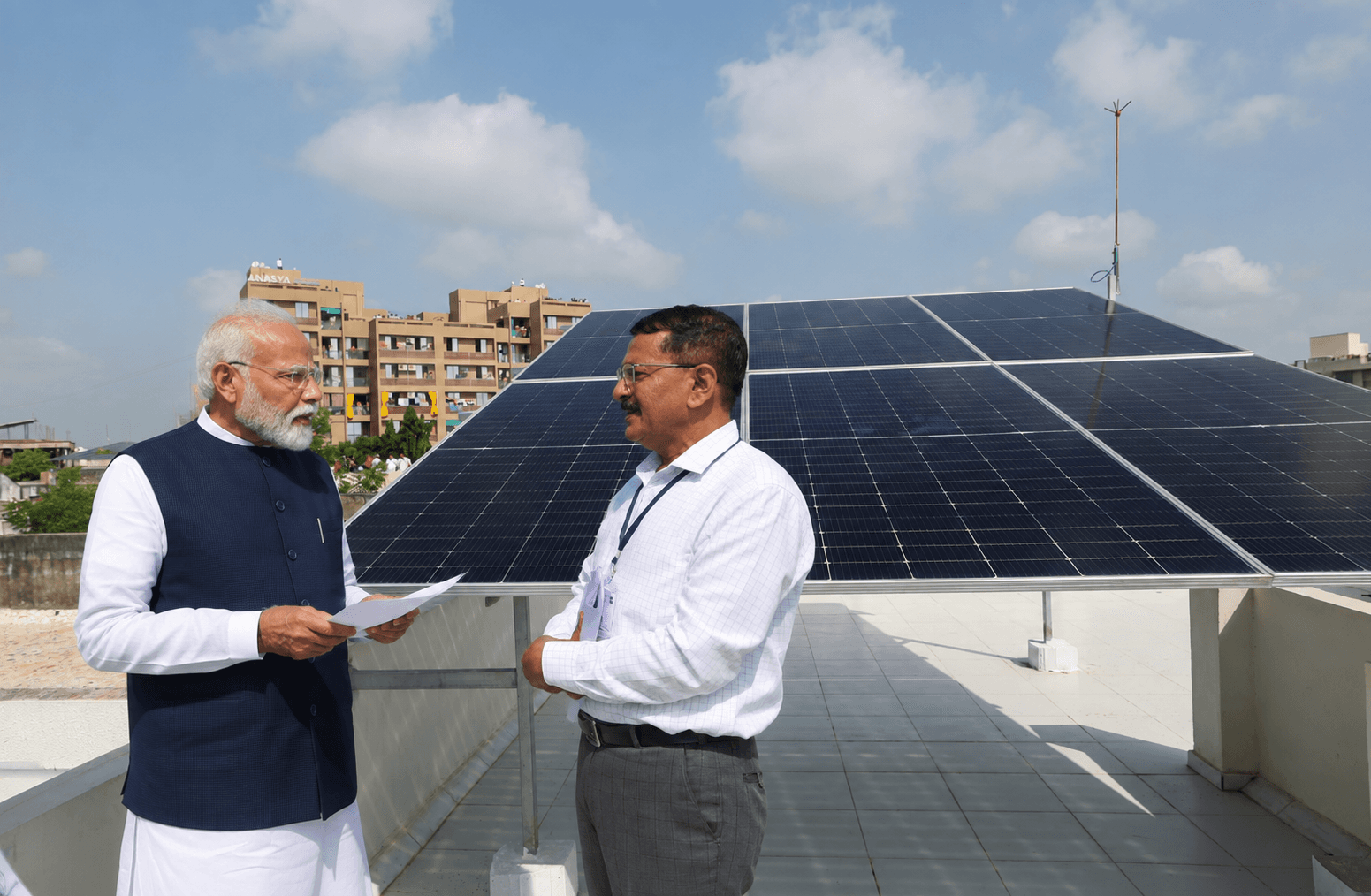 Solar panels on rooftop